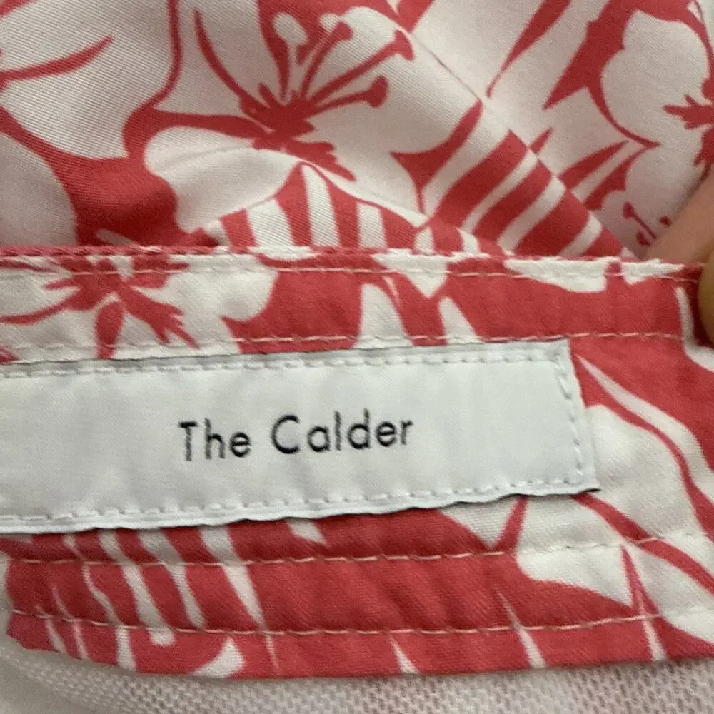 Onia The Calder Swim Trunks Tropical Print Lined Beach Hawaii Pink Size Medium
